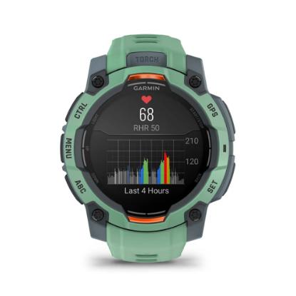 Pametni sat GARMIN Instinct 3 Amoled 45mm, GPS, HR, pametne obavijesti, zeleni