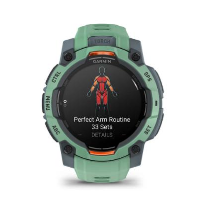 Pametni sat GARMIN Instinct 3 Amoled 45mm, GPS, HR, pametne obavijesti, zeleni