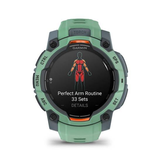 Pametni sat GARMIN Instinct 3 Amoled 45mm, GPS, HR, pametne obavijesti, zeleni