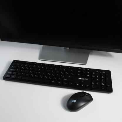 Tipkovnica + miška OCTIO KM100W, črni, bežični