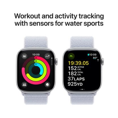 Pametna ura APPLE Watch S10 GPS, 46mm Silver Alu Case with Blue Cloud Sport Loop