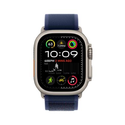 Pametna ura APPLE Watch Ultra2 v2 Cellular, 49mm Natural Titanium Case with Blue Trail Loop - M/L