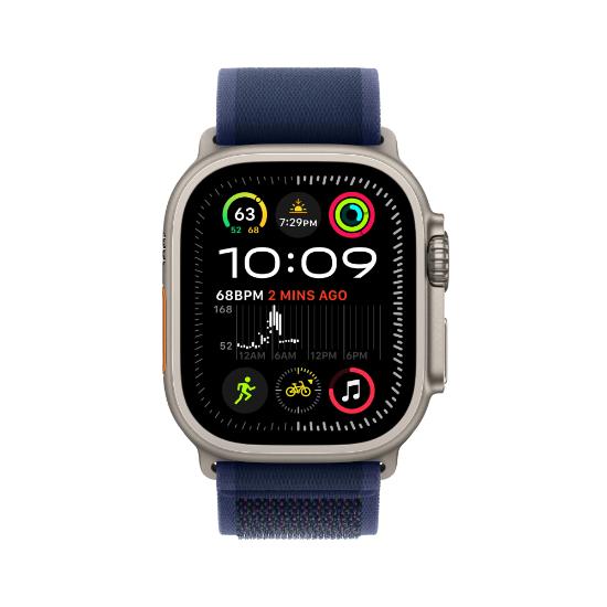 Pametna ura APPLE Watch Ultra2 v2 Cellular, 49mm Natural Titanium Case with Blue Trail Loop - M/L