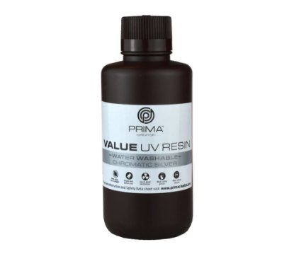 Smola za 3D printer PRIMA CREATOR Water Washable UV Resin, 500ml, srebrna