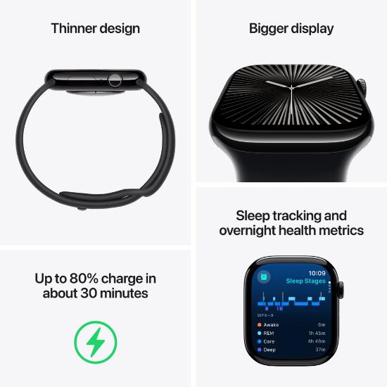 Pametna ura APPLE Watch S10 GPS, 42mm Jet Black Alu Case with Ink Sport Loop
