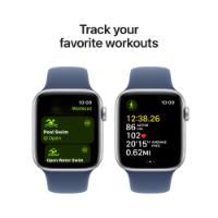 Pametna ura APPLE Watch SE2 V3 GPS, 44mm Silver Alu Case with Denim Sport Band - M/L