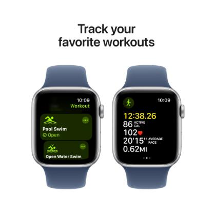 Pametna ura APPLE Watch SE2 V3 GPS, 44mm Silver Alu Case with Denim Sport Band - M/L