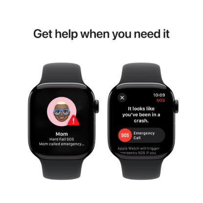 Pametna ura APPLE Watch S10 GPS, 46mm Jet Black Alu Case with Black Sport Band - M/L