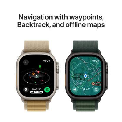 Pametna ura APPLE Watch Ultra2 v2 Cellular, 49mm Black Titanium Case with Black Trail Loop - M/L