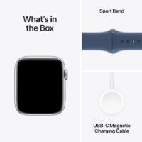 Pametna ura APPLE Watch SE2 V3 GPS, 44mm Silver Alu Case with Denim Sport Band - M/L