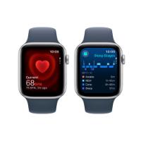 Pametna ura APPLE Watch SE2 V2 GPS, 44mm Silver Alu Case w Storm Blue Sport Band - M/L