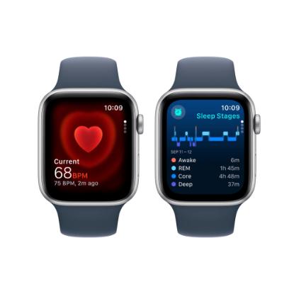 Pametna ura APPLE Watch SE2 V2 GPS, 44mm Silver Alu Case w Storm Blue Sport Band - M/L