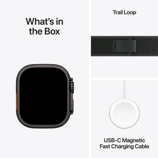 Pametna ura APPLE Watch Ultra2 v2 Cellular, 49mm Black Titanium Case with Black Trail Loop - M/L