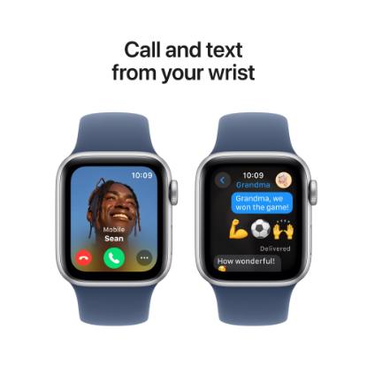 Pametna ura APPLE Watch SE2 V3 GPS, 40mm Silver Alu Case with Denim Sport Band - S/M