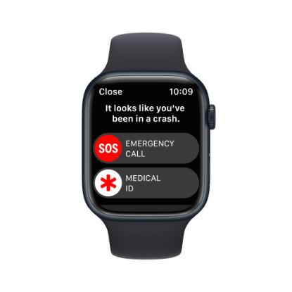 Pametna ura Apple Watch S8 GPS, 45mm Midnight Aluminium Case with Midnight Sport Band - Regular
