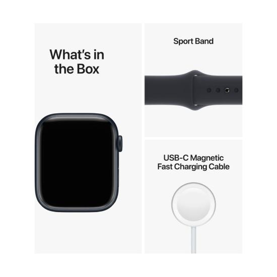 Pametna ura Apple Watch S8 GPS, 45mm Midnight Aluminium Case with Midnight Sport Band - Regular