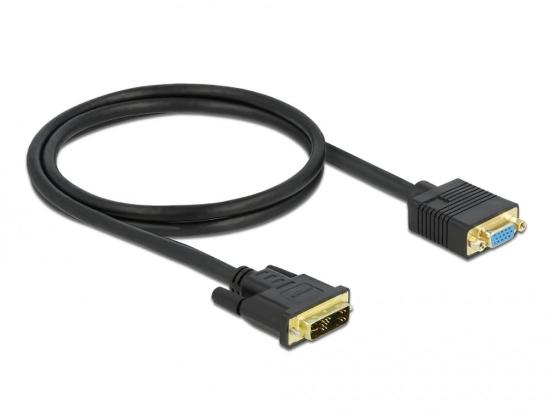 Kabel DELOCK, DVI 12+5 (M) na VGA (Ž), 1m