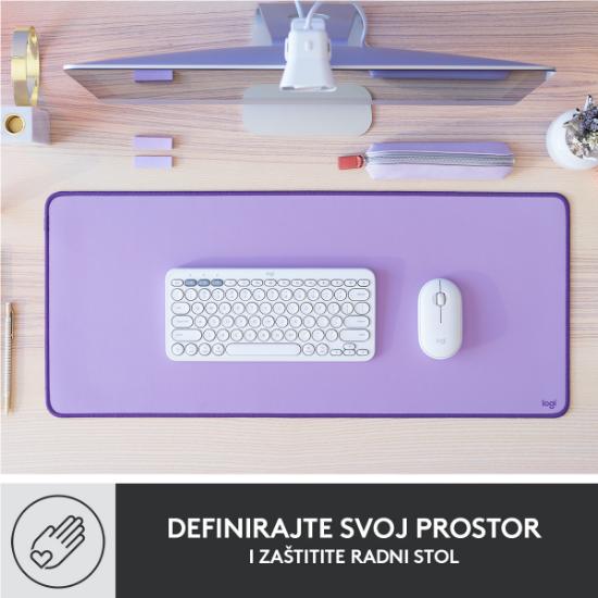 Podloga za miško, LOGITECH Desk Mat Studio, soft, vijolična