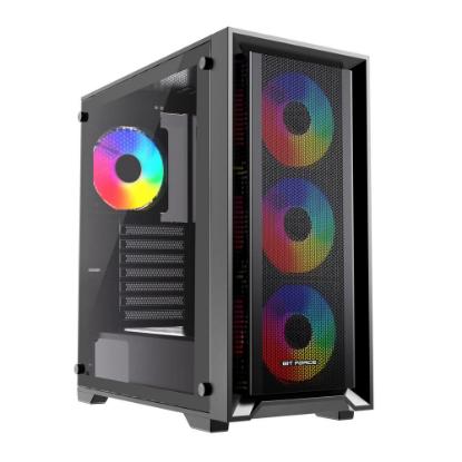 Ohišje BIT FORCE VOLTRON ARGB-4, MIDI, ATX, RGB, črno, window, bez napajalnika
