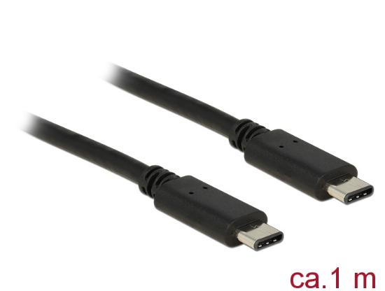 Kabel DELOCK, USB-C 2.0 (M) na USB-C (M), 1m, crni