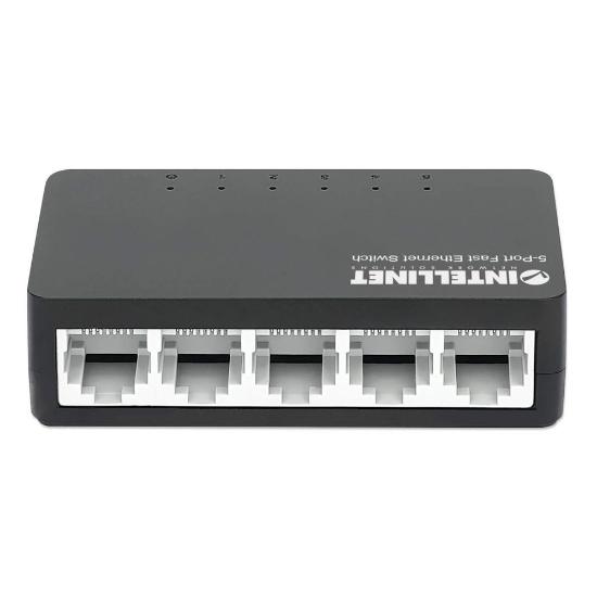 Switch INTELLINET 561723, 10/100 Mbps, 5-port, plastično kućište, kabel Cat5e 0,5m