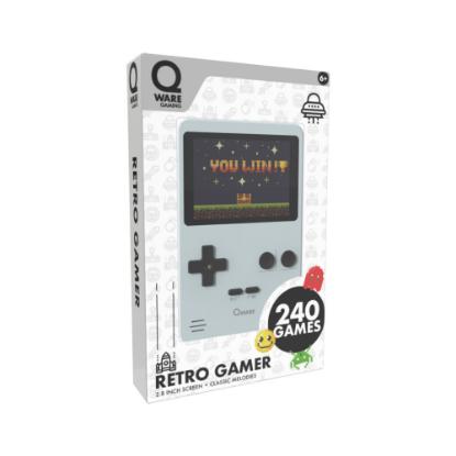 Igralna konzola QWARE Retro Gamer, 2,8" ekran, 240 igara, siva