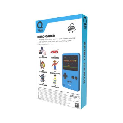 Igralna konzola QWARE Retro Gamer, 2,8" ekran, 240 igara, modra
