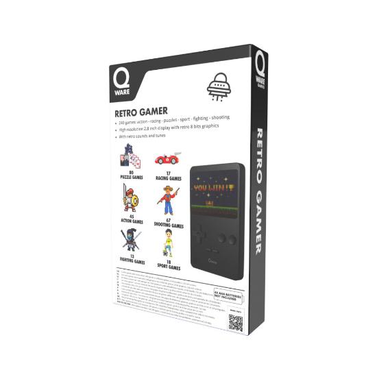 Igralna konzola QWARE Retro Gamer, 2,8" ekran, 240 igara, črna