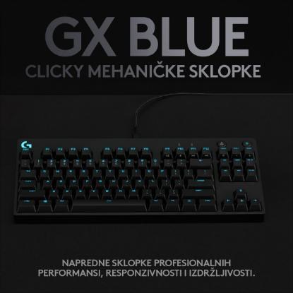Tipkovnica LOGITECH G Pro TKL, GX Blue, mehanička, RGB, črna, USB
