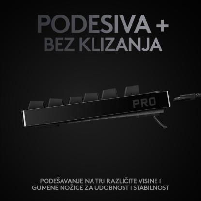 Tipkovnica LOGITECH G Pro TKL, GX Blue, mehanička, RGB, črna, USB