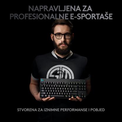 Tipkovnica LOGITECH G Pro TKL, GX Blue, mehanička, RGB, črna, USB