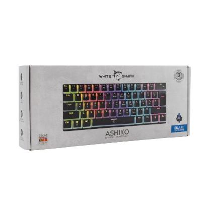 Tipkovnica WHITE SHARK GK-2202 Ashiko, RGB, plavi switch, mehanička, UK/HR, črna, USB