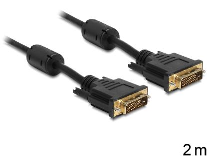 Kabel DELOCK, DVI-D (M) na DVI-D (M), 24+1 Dual Link, 2m