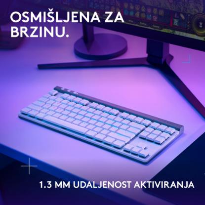 Tipkovnica LOGITECH Gaming G515 Lightspeed TKL, Tactile switch, RGB, mehanička, brezžična, US Layout, USB, bela