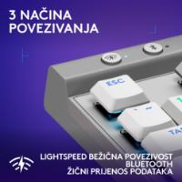 Tipkovnica LOGITECH Gaming G515 Lightspeed TKL, Tactile switch, RGB, mehanička, brezžična, US Layout, USB, bela