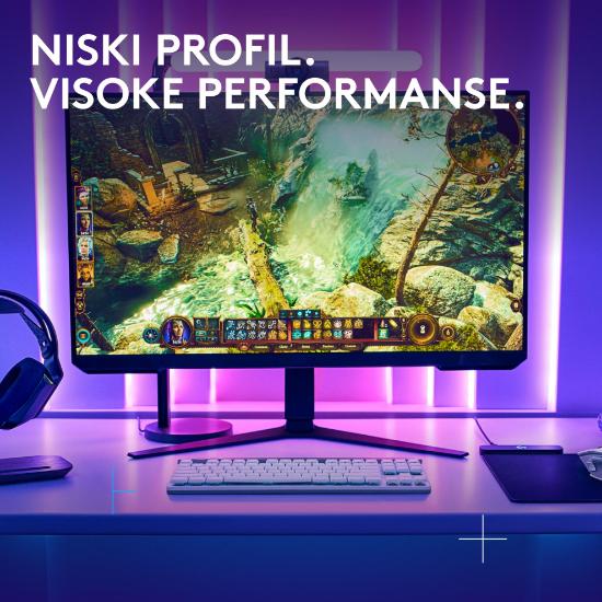 Tipkovnica LOGITECH Gaming G515 Lightspeed TKL, Tactile switch, RGB, mehanička, brezžična, US Layout, USB, bela