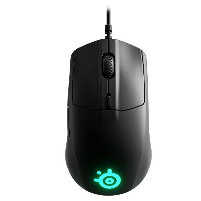 Miška STEELSERIES Rival 3, optički, RGB, 8500 CPI, mat črni, USB