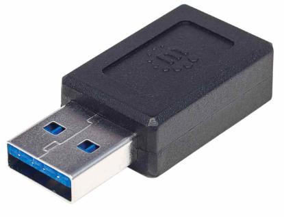 Adapter MANHATTAN, USB 3.2 (M) na USB-C (Ž), crni