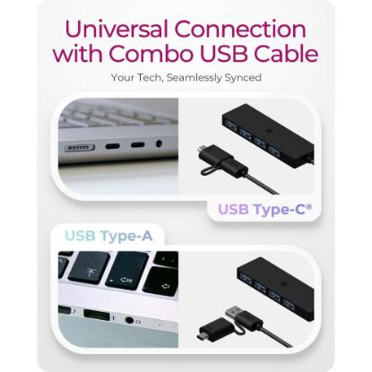 USB HUB ICY BOX IB-HUB1424-C3, USB-A/C na 4x USB-A 3.2 Gen 1