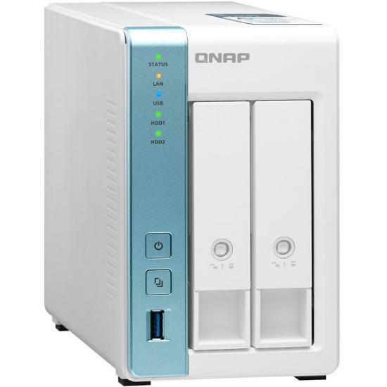 NAS QNAP TS-231P3-2G, QuadCore 1,7GHz, 512MB Flash, 2GB RAM, 2x 3.5", 1 x G-LAN, 3 x USB3.2