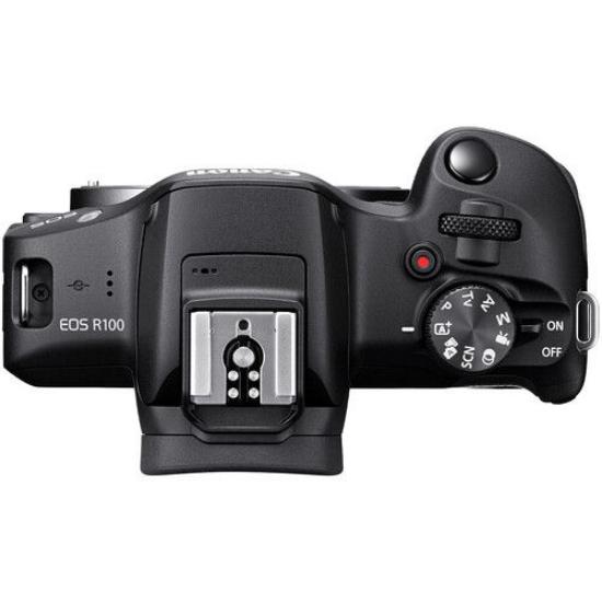 Digitalni fotoaparat CANON EOS R100 18-45 + 55-120, 25.8 Mpx, UHD 4K, crni