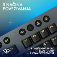 Tipkovnica LOGITECH Gaming G915 X Lightspeed Tactile, RGB, mehanička, brezžična, US Layout, črna
