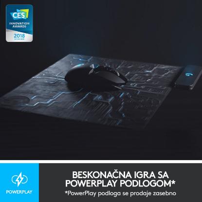 Miška LOGITECH Gaming G903 Hero, bežični, 25600dpi, črni, USB