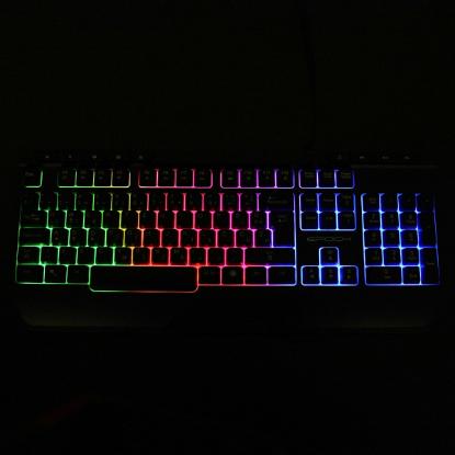 Tipkovnica EPOCH Tethys, Rainbow, membranska, črna, UK/SLO/HR layout, USB