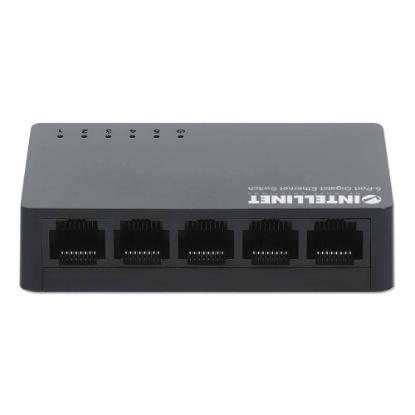 Switch INTELLINET 561747, 10/100/1000 Mbps, 5-port, plastično kućište, kabel Cat6 0,5m