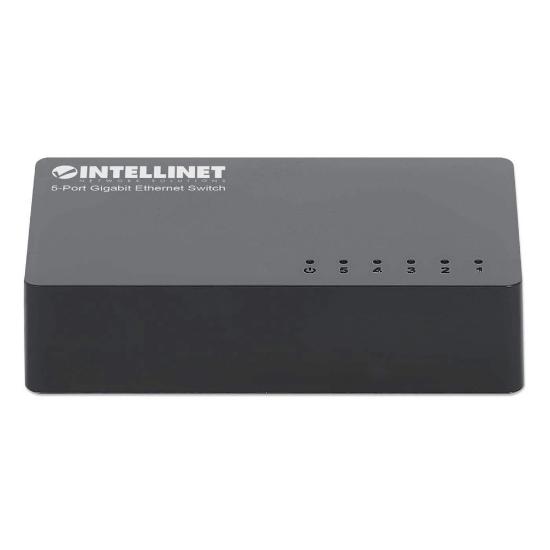 Switch INTELLINET 561747, 10/100/1000 Mbps, 5-port, plastično kućište, kabel Cat6 0,5m