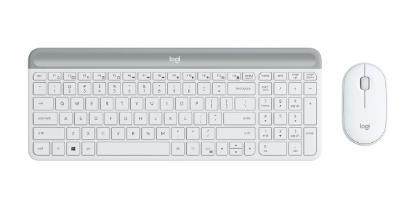 Tipkovnica + miška LOGITECH MK470 Slim Wireless, brezžična, bela