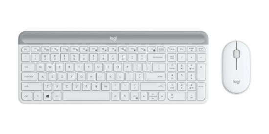 Tipkovnica + miška LOGITECH MK470 Slim Wireless, brezžična, bela