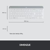 Tipkovnica + miška LOGITECH MK470 Slim Wireless, brezžična, bela