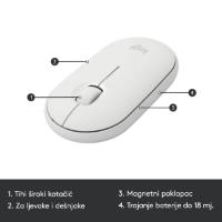 Tipkovnica + miška LOGITECH MK470 Slim Wireless, brezžična, bela